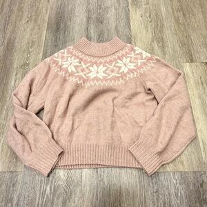 GAP Blush Pink Fair Isle Sweater